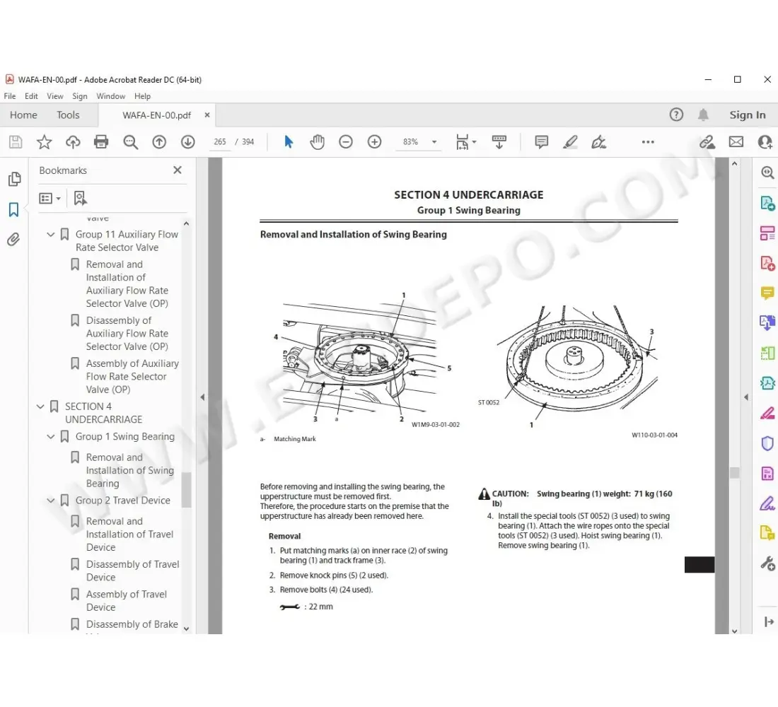 Hitachi Excavator Zaxis ZX65USB-5A service manual